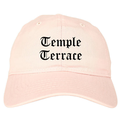 Temple Terrace Florida FL Old English Mens Dad Hat Baseball Cap Pink