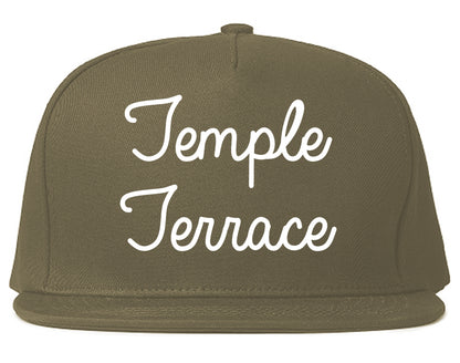 Temple Terrace Florida FL Script Mens Snapback Hat Grey