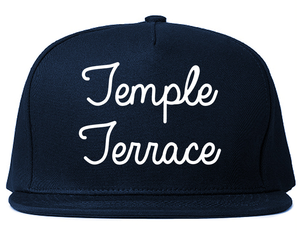 Temple Terrace Florida FL Script Mens Snapback Hat Navy Blue