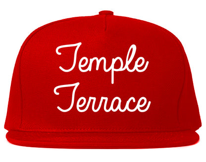 Temple Terrace Florida FL Script Mens Snapback Hat Red