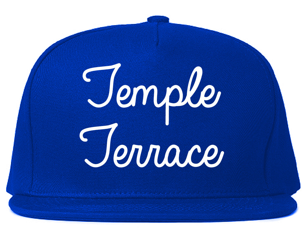 Temple Terrace Florida FL Script Mens Snapback Hat Royal Blue