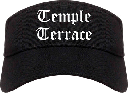 Temple Terrace Florida FL Old English Mens Visor Cap Hat Black