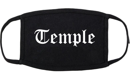 Temple Texas TX Old English Cotton Face Mask Black