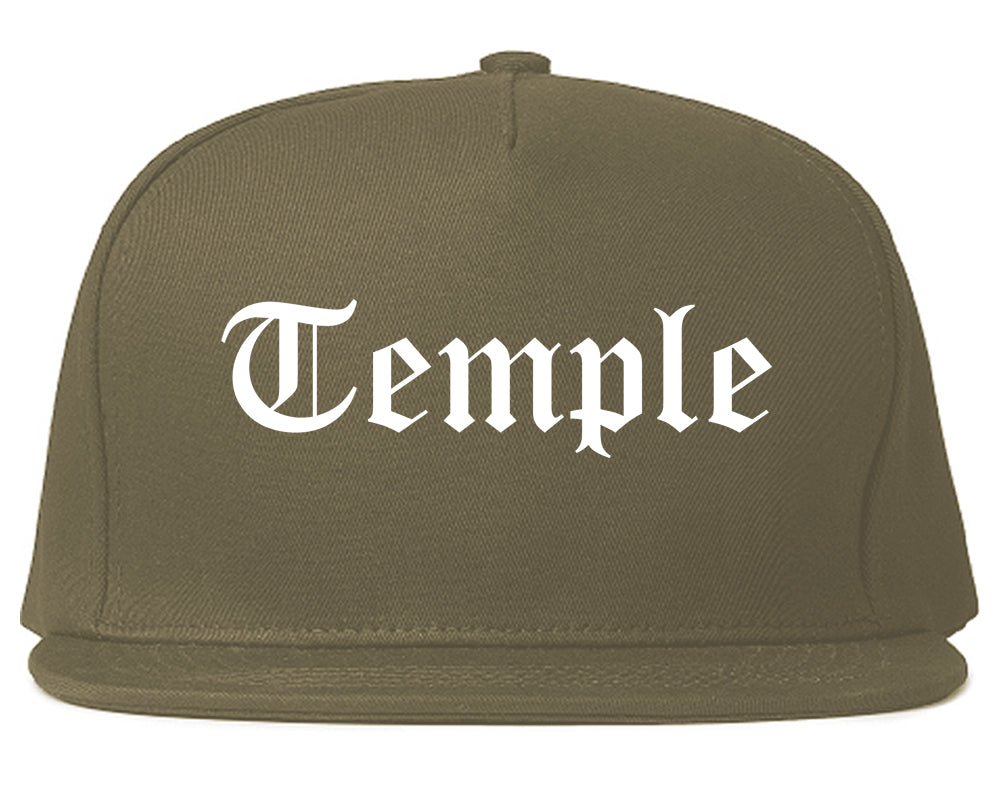 Temple Texas TX Old English Mens Snapback Hat Grey