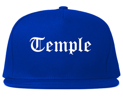 Temple Texas TX Old English Mens Snapback Hat Royal Blue