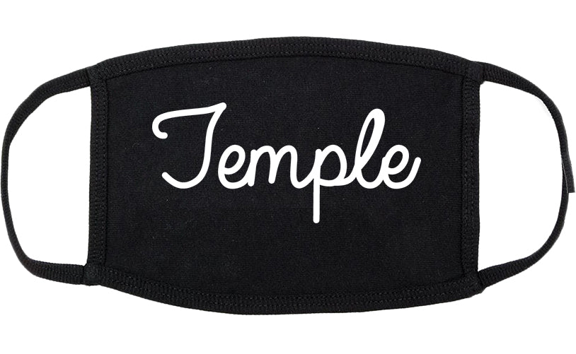 Temple Texas TX Script Cotton Face Mask Black