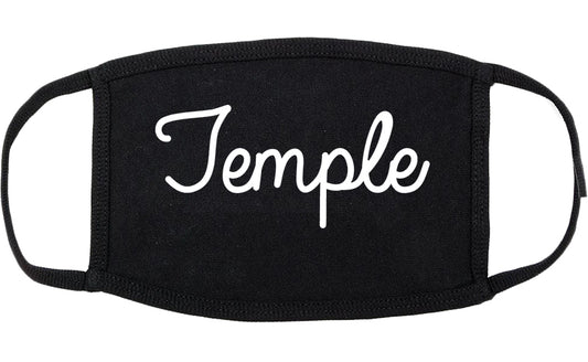 Temple Texas TX Script Cotton Face Mask Black