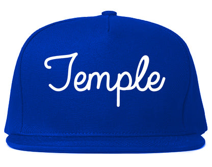 Temple Texas TX Script Mens Snapback Hat Royal Blue