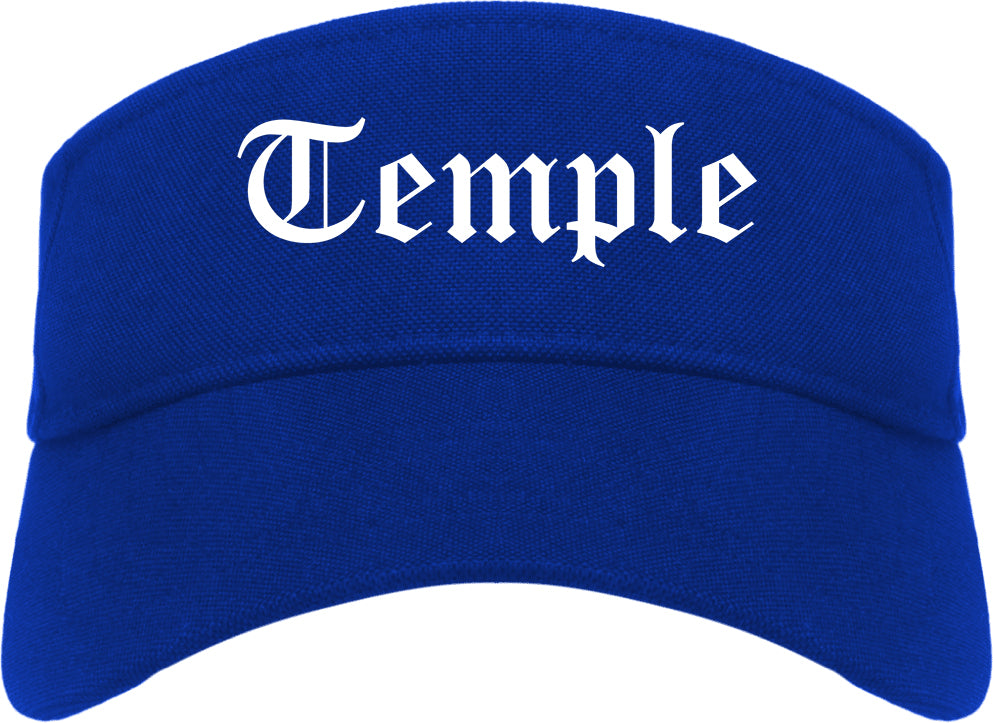 Temple Texas TX Old English Mens Visor Cap Hat Royal Blue
