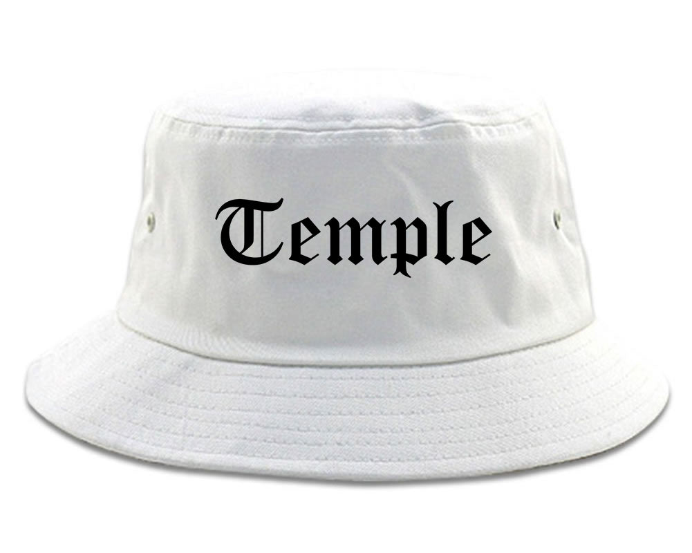Temple Texas TX Old English Mens Bucket Hat White