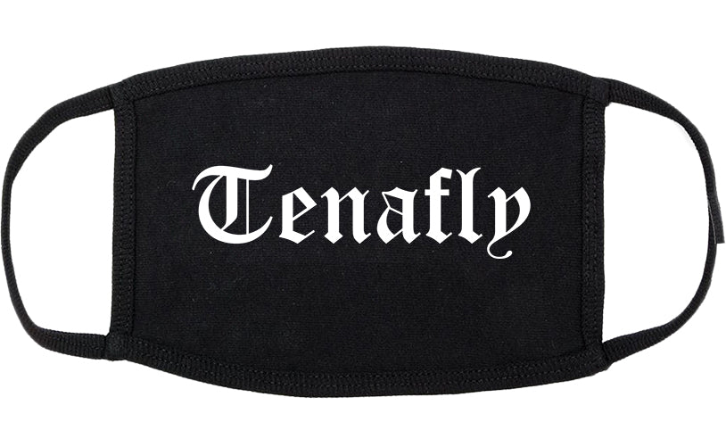 Tenafly New Jersey NJ Old English Cotton Face Mask Black