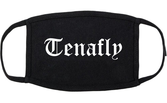 Tenafly New Jersey NJ Old English Cotton Face Mask Black