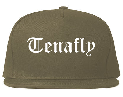 Tenafly New Jersey NJ Old English Mens Snapback Hat Grey