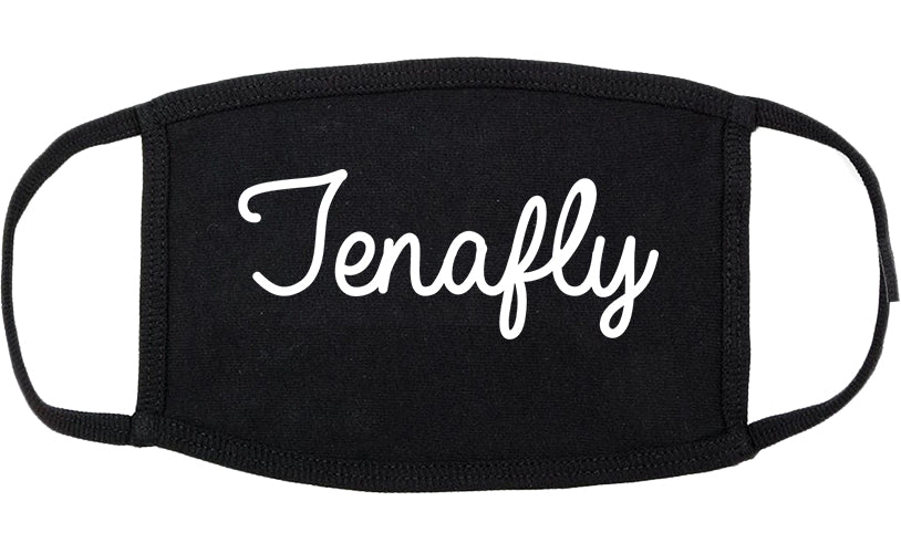 Tenafly New Jersey NJ Script Cotton Face Mask Black