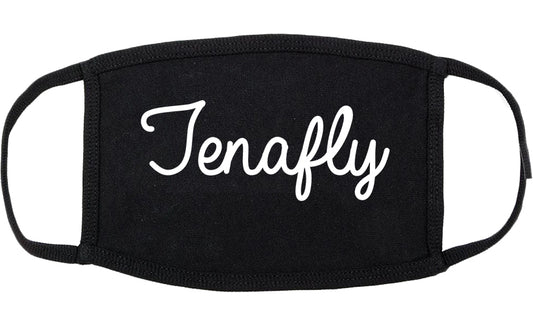 Tenafly New Jersey NJ Script Cotton Face Mask Black