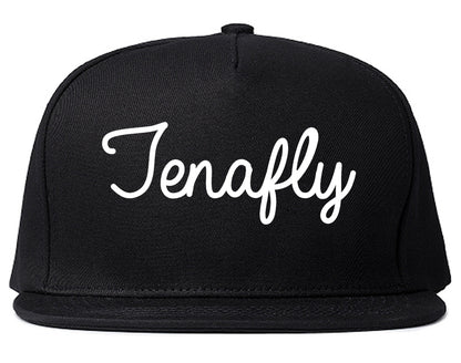 Tenafly New Jersey NJ Script Mens Snapback Hat Black