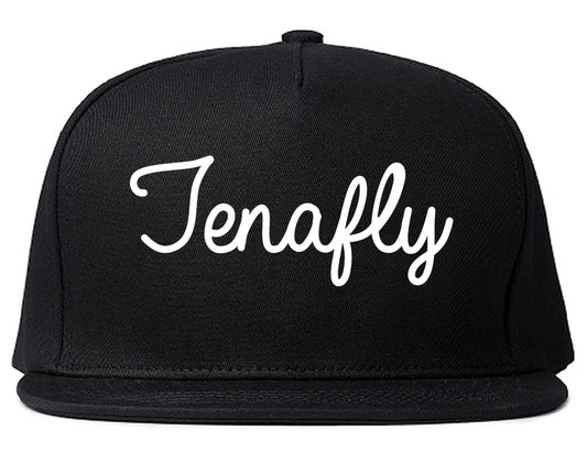 Tenafly New Jersey NJ Script Mens Snapback Hat Black