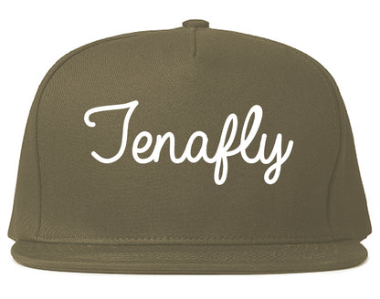 Tenafly New Jersey NJ Script Mens Snapback Hat Grey