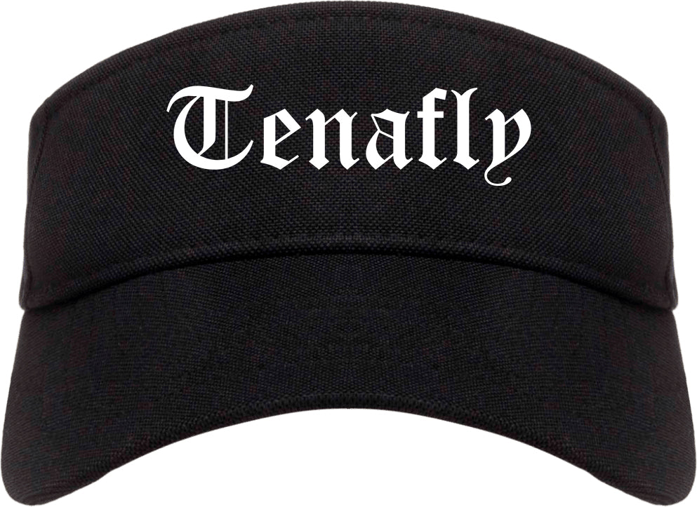 Tenafly New Jersey NJ Old English Mens Visor Cap Hat Black
