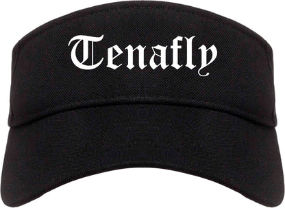 Tenafly New Jersey NJ Old English Mens Visor Cap Hat Black