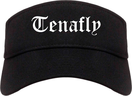 Tenafly New Jersey NJ Old English Mens Visor Cap Hat Black