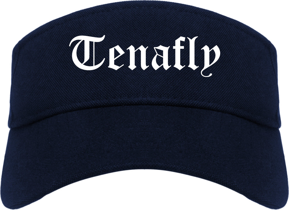 Tenafly New Jersey NJ Old English Mens Visor Cap Hat Navy Blue