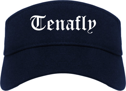 Tenafly New Jersey NJ Old English Mens Visor Cap Hat Navy Blue