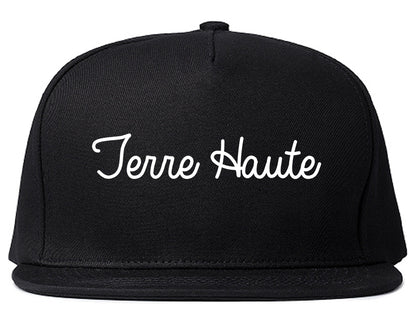 Terre Haute Indiana IN Script Mens Snapback Hat Black