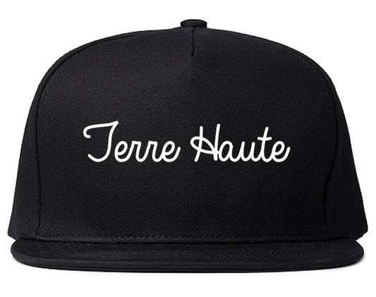 Terre Haute Indiana IN Script Mens Snapback Hat Black