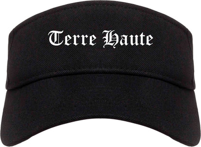 Terre Haute Indiana IN Old English Mens Visor Cap Hat Black
