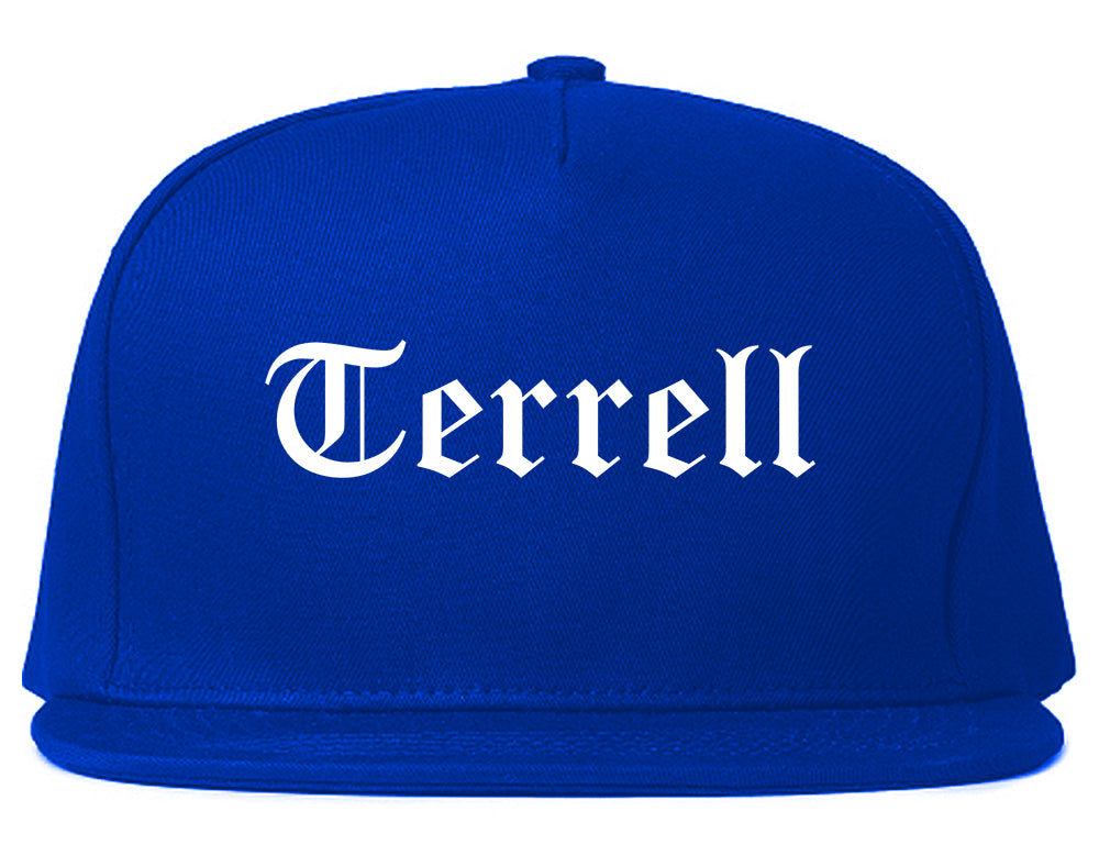 Terrell Texas TX Old English Mens Snapback Hat Royal Blue