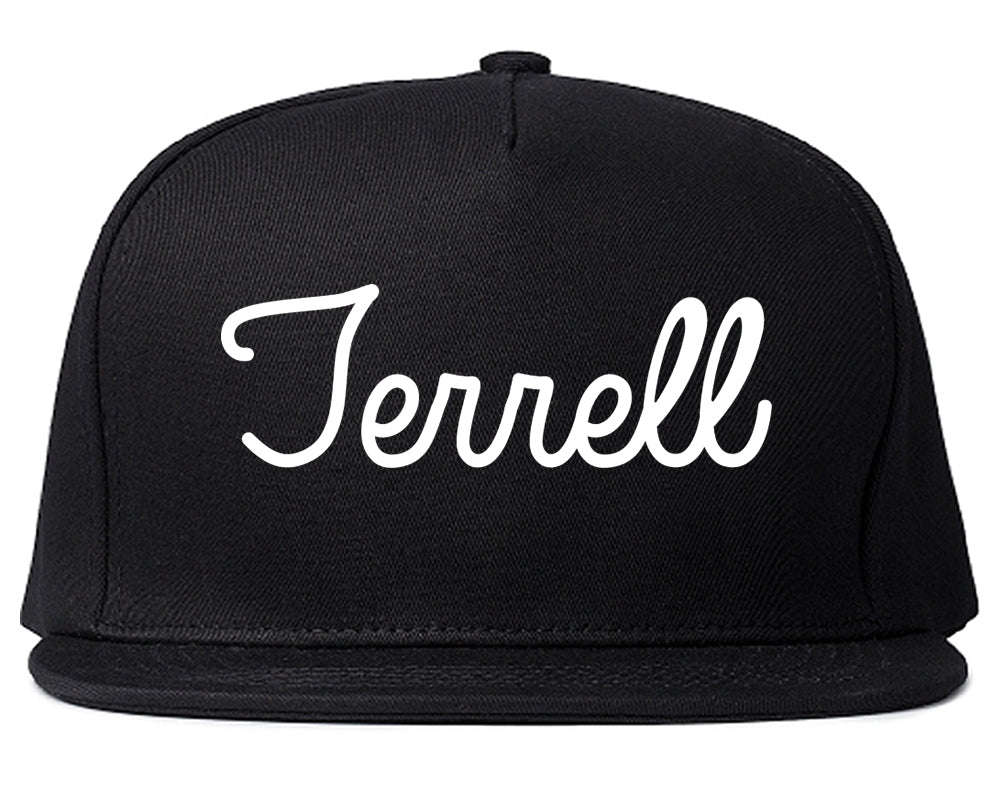Terrell Texas TX Script Mens Snapback Hat Black