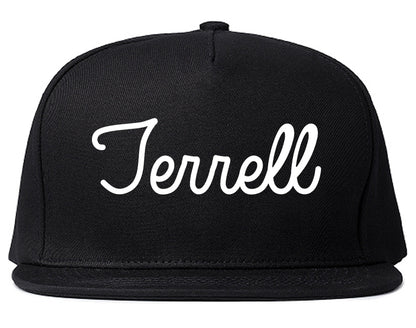 Terrell Texas TX Script Mens Snapback Hat Black