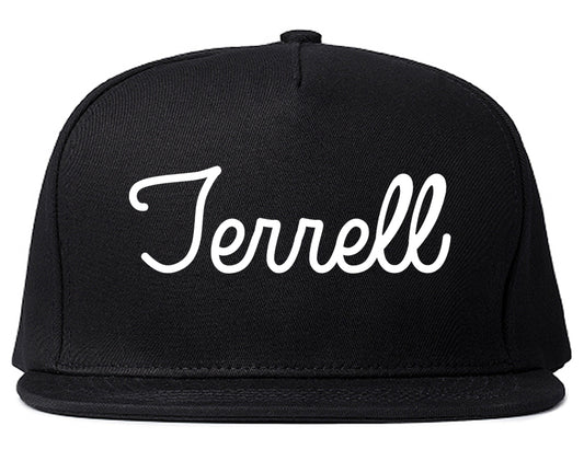 Terrell Texas TX Script Mens Snapback Hat Black