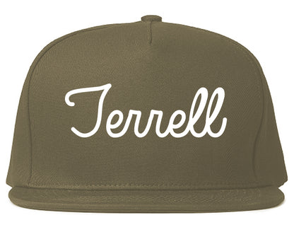 Terrell Texas TX Script Mens Snapback Hat Grey