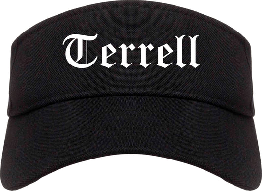 Terrell Texas TX Old English Mens Visor Cap Hat Black