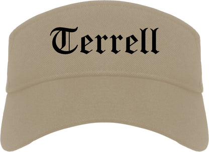 Terrell Texas TX Old English Mens Visor Cap Hat Khaki