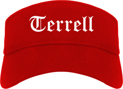 Terrell Texas TX Old English Mens Visor Cap Hat Red