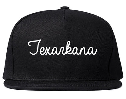 Texarkana Arkansas AR Script Mens Snapback Hat Black