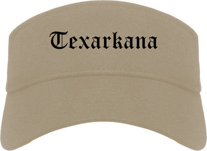 Texarkana Arkansas AR Old English Mens Visor Cap Hat Khaki
