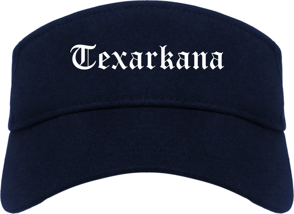 Texarkana Arkansas AR Old English Mens Visor Cap Hat Navy Blue