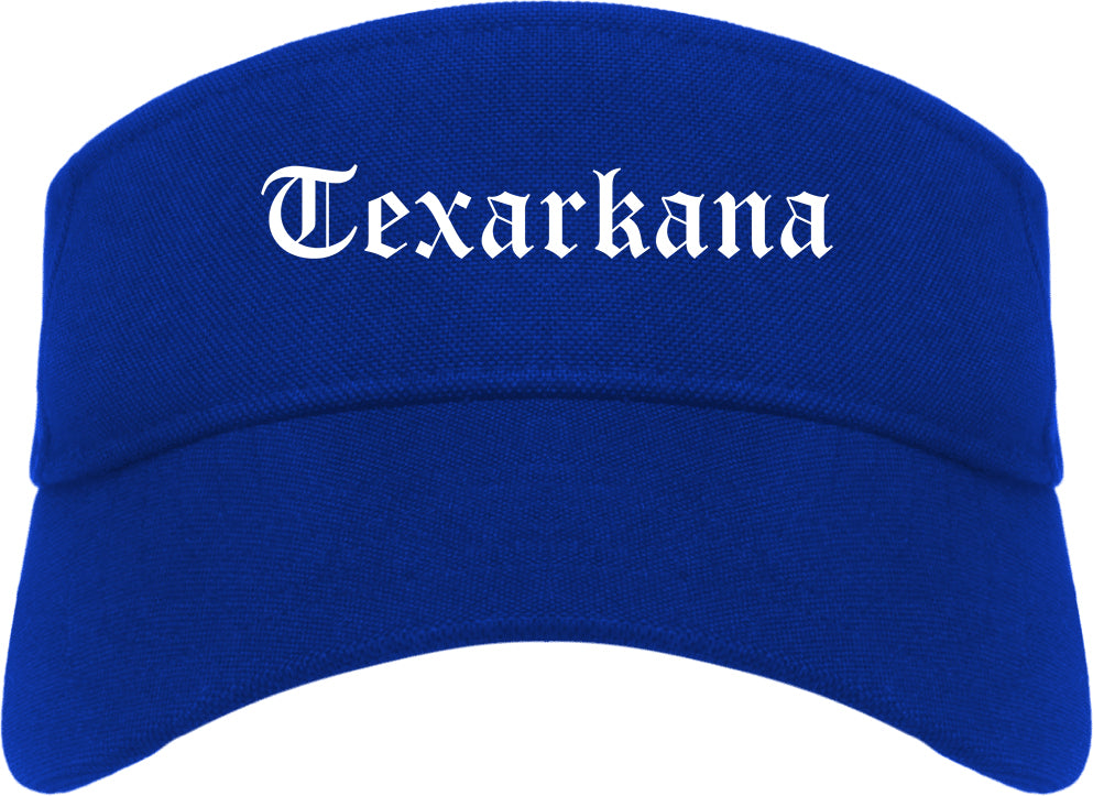 Texarkana Arkansas AR Old English Mens Visor Cap Hat Royal Blue