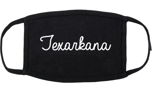 Texarkana Texas TX Script Cotton Face Mask Black