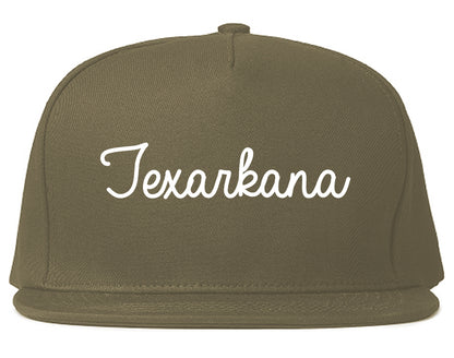 Texarkana Texas TX Script Mens Snapback Hat Grey