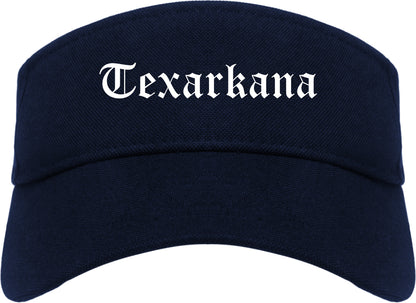 Texarkana Texas TX Old English Mens Visor Cap Hat Navy Blue