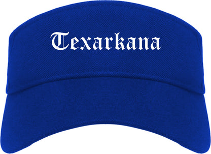 Texarkana Texas TX Old English Mens Visor Cap Hat Royal Blue