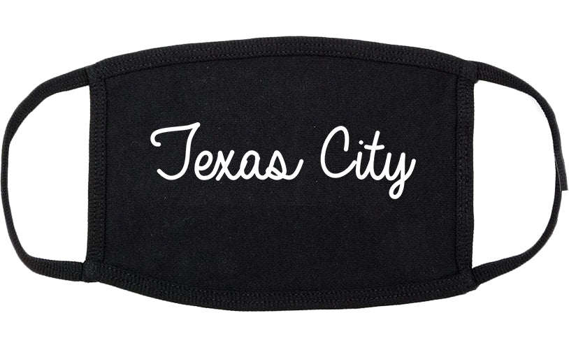 Texas City Texas TX Script Cotton Face Mask Black