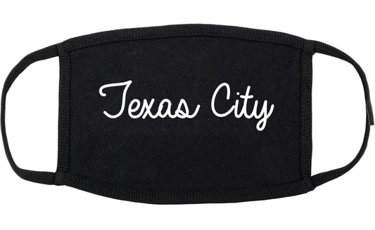 Texas City Texas TX Script Cotton Face Mask Black