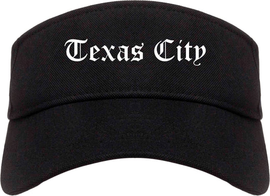 Texas City Texas TX Old English Mens Visor Cap Hat Black
