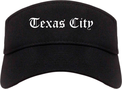 Texas City Texas TX Old English Mens Visor Cap Hat Black